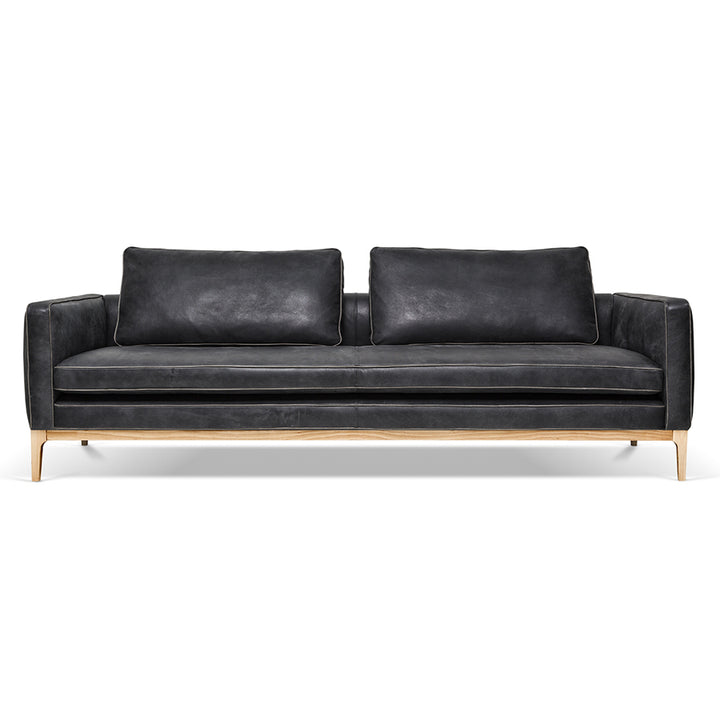 Black Leather Love Seat