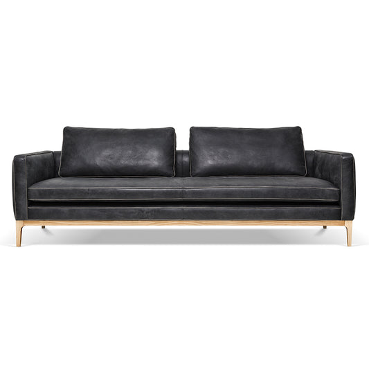 Black Leather Love Seat