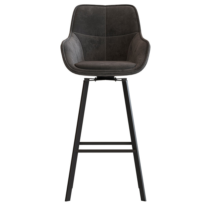 Black Leather Barstool