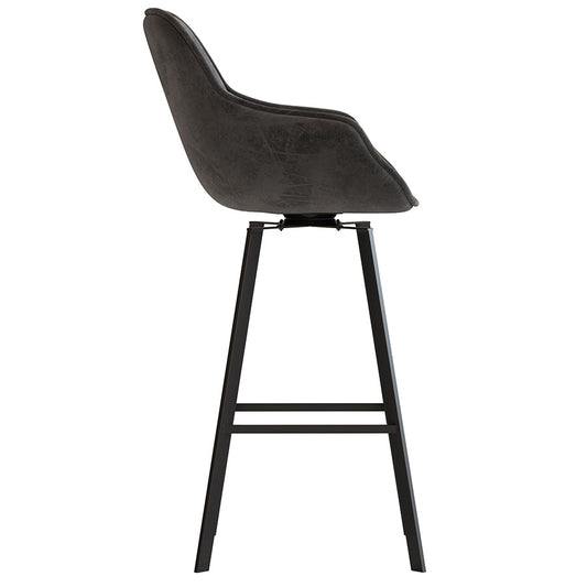 Black Leather Barstool