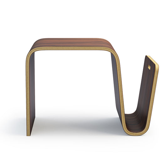 Walnut Side Table with Side Holder