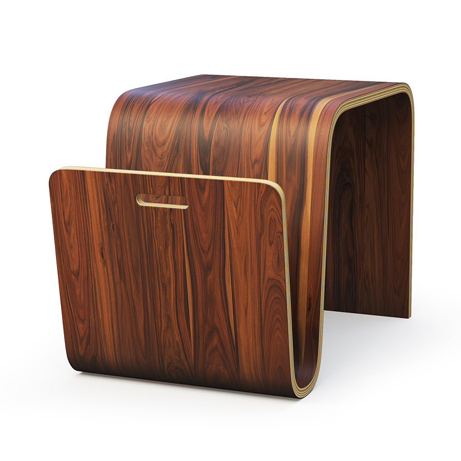 Walnut Side Table with Side Holder