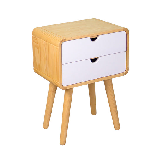 Two Drawer Birch Side Table