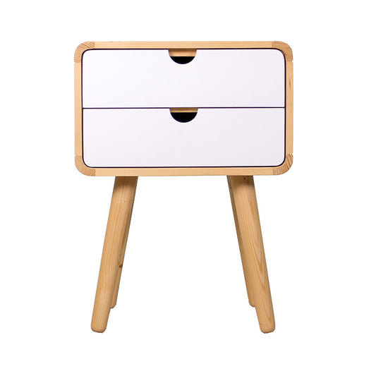 Two Drawer Birch Side Table